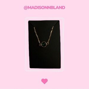 Handcrafted Emerald Green Crystal Pendant Necklace - 24K Gold Plated